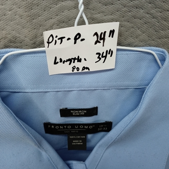 Pronto Uomo men's long sleeve dress shirt button f - Picture 6 of 6